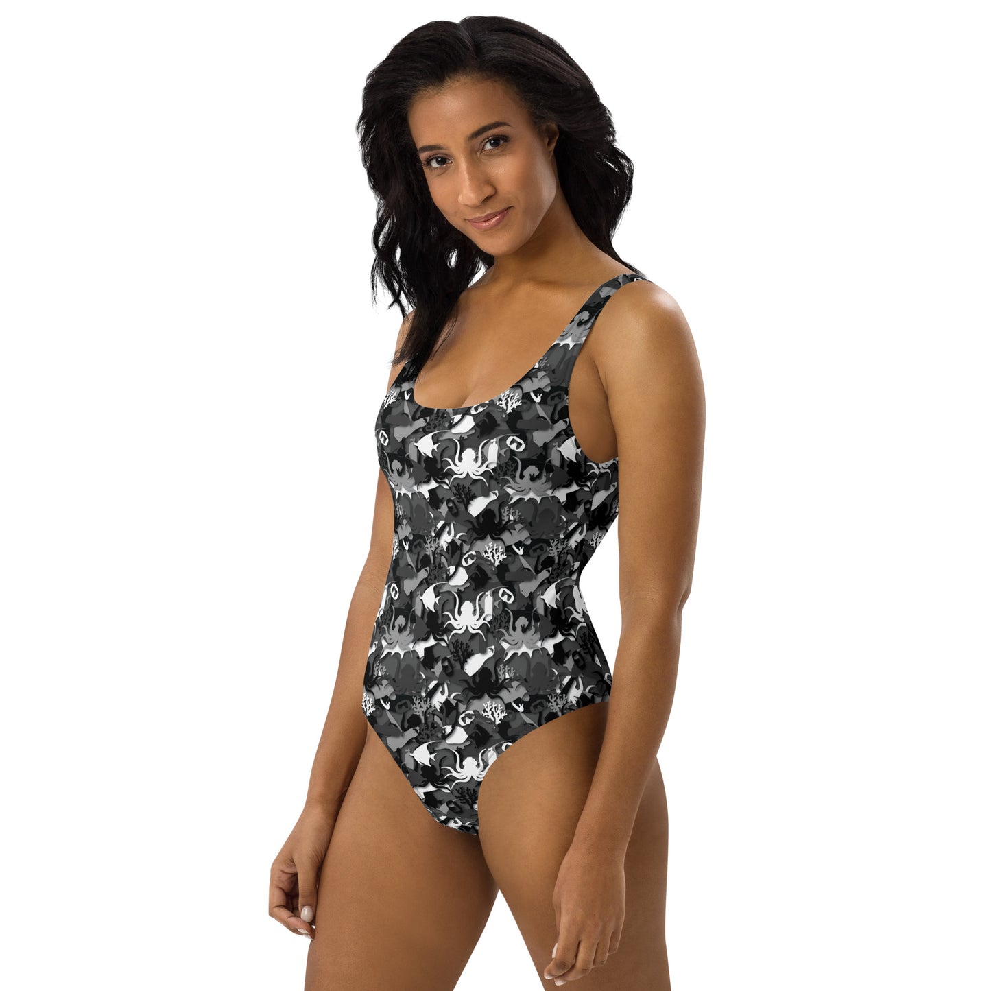 One-Piece Swimsuit Grey Cammo SCUBA Collection